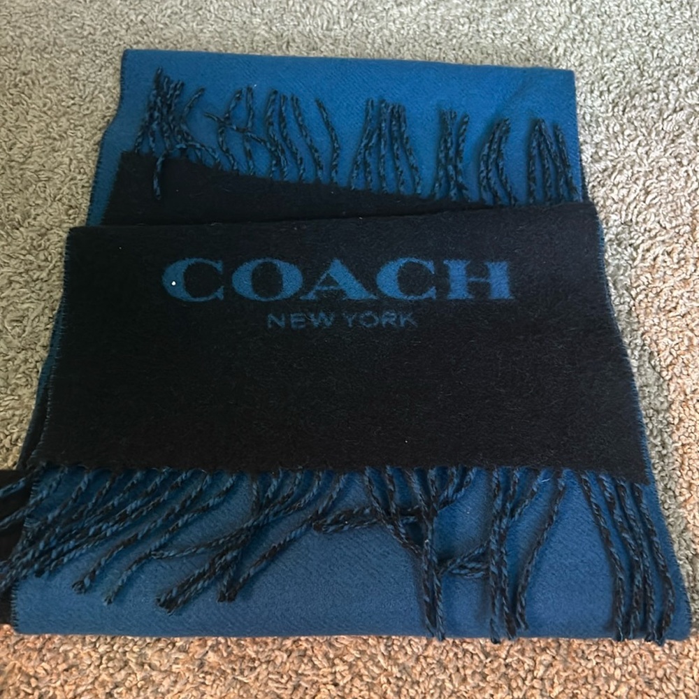 Unisex black and blue coach scarf